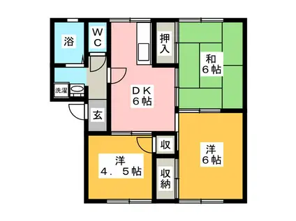 ハイム長谷川(3DK/1階)の間取り写真