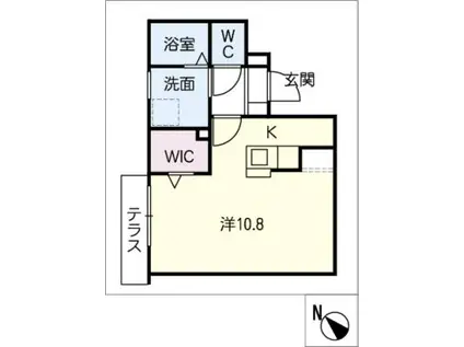 西畑サニースクエア(ワンルーム/1階)の間取り写真