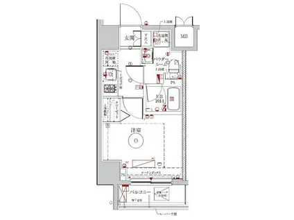 ルミード横濱南(1K/7階)の間取り写真