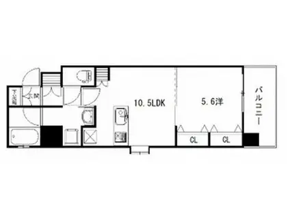 ウェスティン鉄砲町(1LDK/5階)の間取り写真