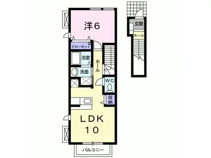 シャルマンステージI(1LDK/2階)の間取り写真