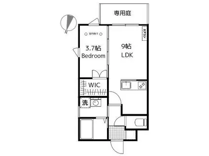 LELIEN(1LDK/1階)の間取り写真