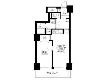 リーデンスタワー(1LDK/6階)の間取り写真