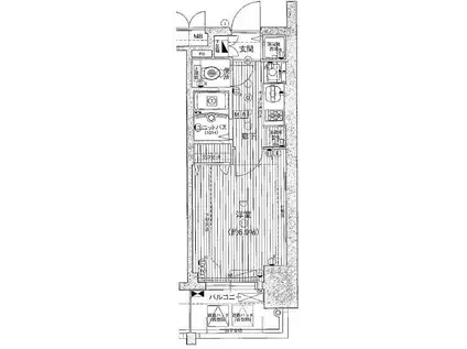 プレサンスSAKAEリバースタイル(1K/3階)の間取り写真