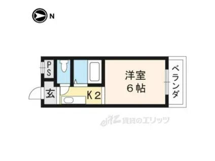 ミリオスポット(1K/2階)の間取り写真