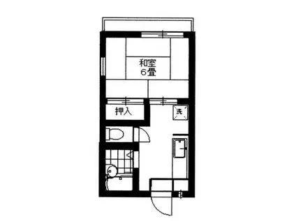 シャルム I(1K/2階)の間取り写真