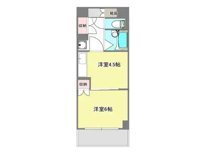 上杉ライトハウスビルディング(1DK/5階)の間取り写真