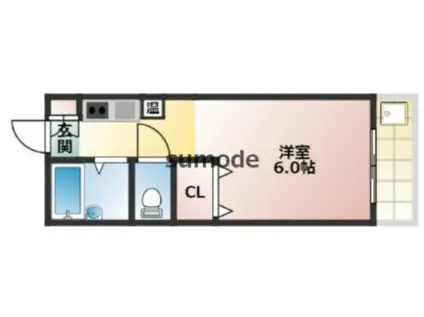 レオパレスファンタジー(1K/1階)の間取り写真