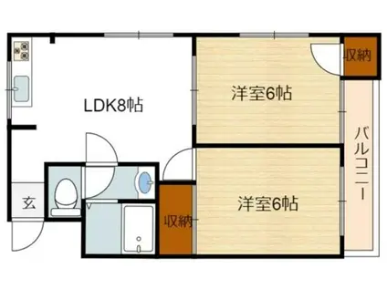 エクセル21(2LDK/2階)の間取り写真