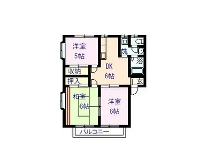 フローラハイツ(3DK/2階)の間取り写真