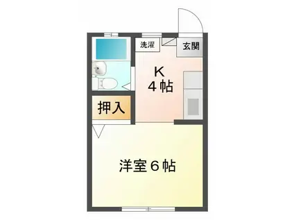 リベラルハウス(1K/1階)の間取り写真