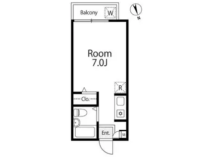 アイコートひばりが丘(ワンルーム/2階)の間取り写真