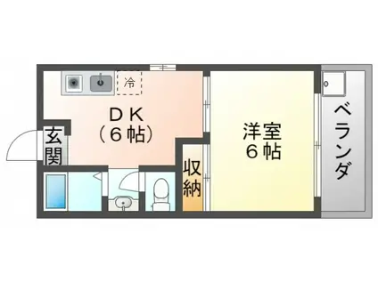 コーポ円山(1DK/5階)の間取り写真