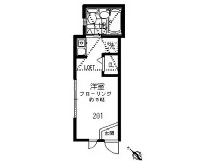 フェアコート亀戸(ワンルーム/2階)の間取り写真