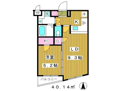ルリオン板橋プレミアムコート(1LDK/4階)の間取り写真
