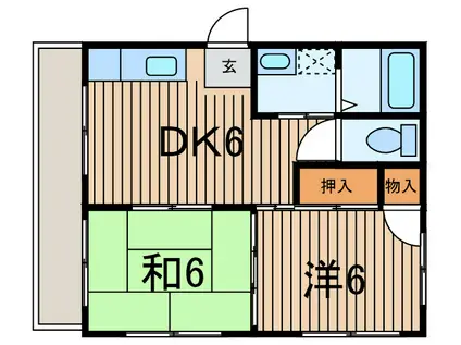 アーバンハウス諏訪(2DK/1階)の間取り写真