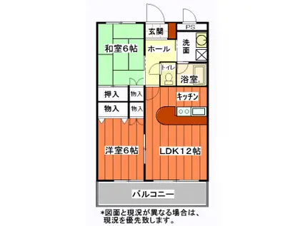 ハイツサニックスII(2LDK/1階)の間取り写真