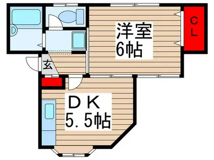 ラ・エスポワール(1DK/1階)の間取り写真