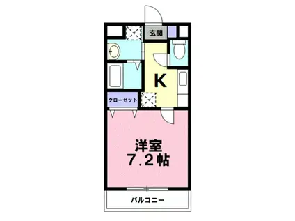 エスポワール北山(1K/1階)の間取り写真