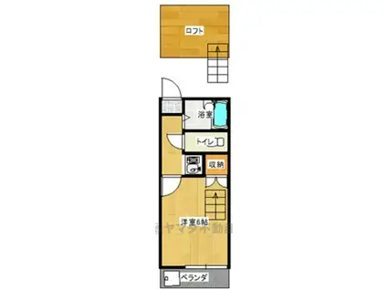 エクセレンス西川田(1K/1階)の間取り写真