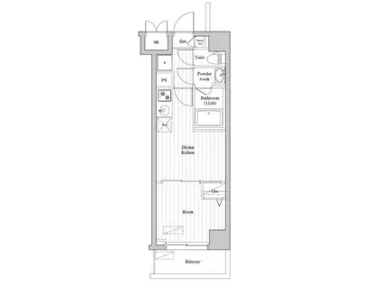 ハーモニーレジデンス東京大島ザ・ガーデンレジデンス(1DK/1階)の間取り写真