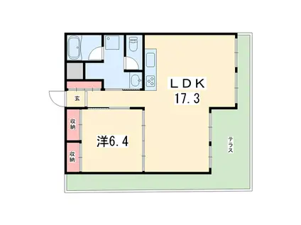 マヒアサンユー(1LDK/1階)の間取り写真