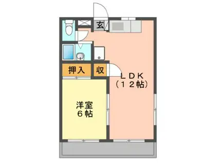 メゾンミナト(1LDK/1階)の間取り写真