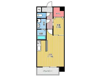 プロスパー緑地公園(1LDK/7階)の間取り写真