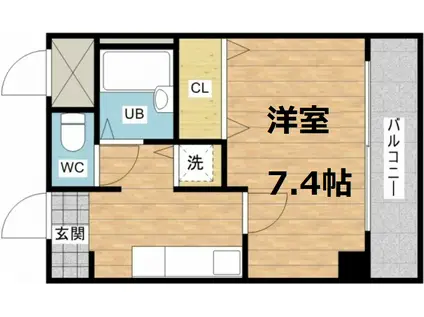 グラマシー心斎橋東(1K/11階)の間取り写真