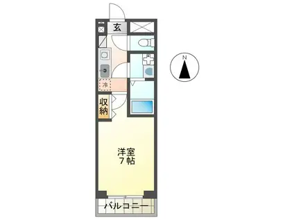 VILLA SOLE(1K/3階)の間取り写真