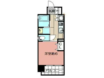 VERDE幸町(1K/2階)の間取り写真