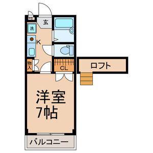ラセーヌ柴田(1K/1階)の間取り写真