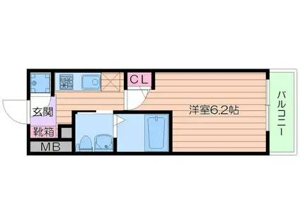 エスリード福島ウエスト(1K/11階)の間取り写真