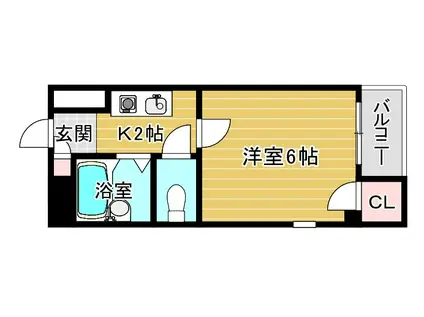 リバティ旭(1K/3階)の間取り写真