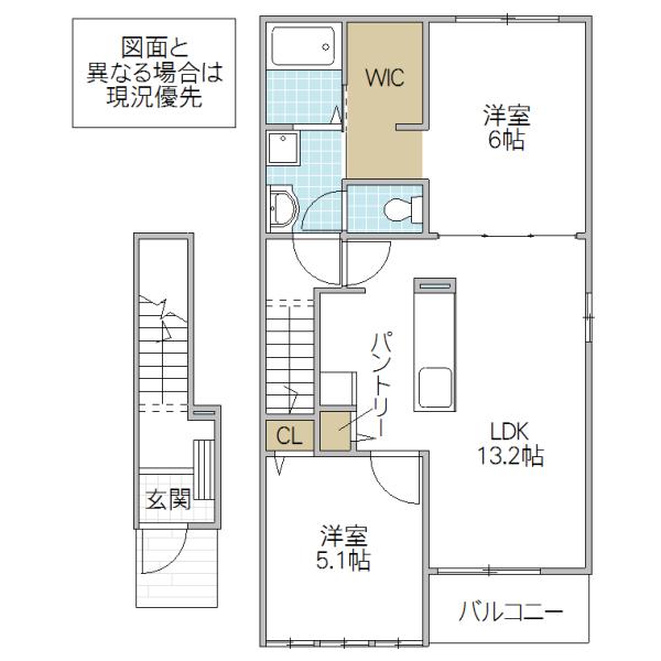 HEART HOUSE II(2LDK/2階)の間取り写真