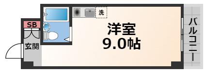 長瀬レジデンス(ワンルーム/4階)の間取り写真