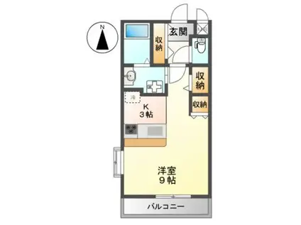 エアポートアクア(1K/1階)の間取り写真