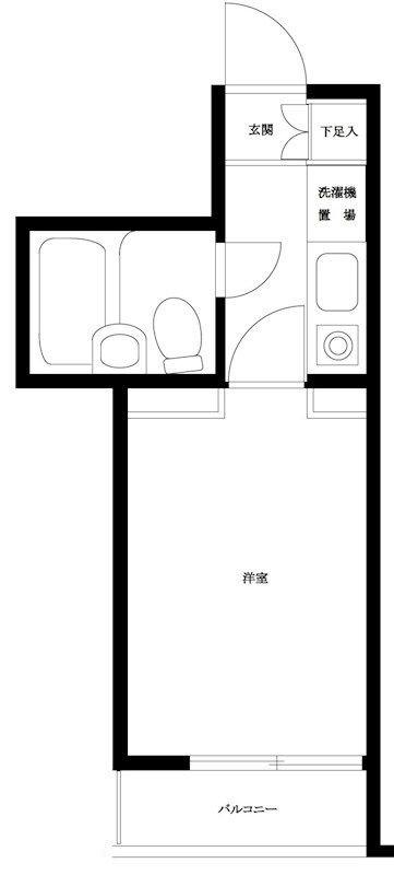 ルーブル大井町(1K/1階)の間取り写真