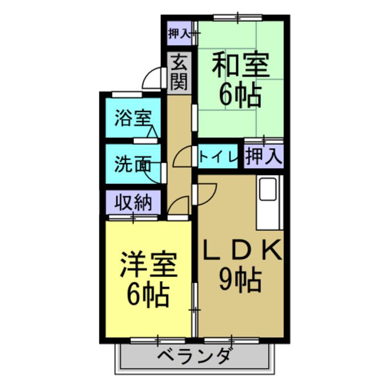 アルジャンKII(2LDK/2階)の間取り写真