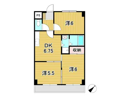 レジデンスプラザ(3DK/3階)の間取り写真