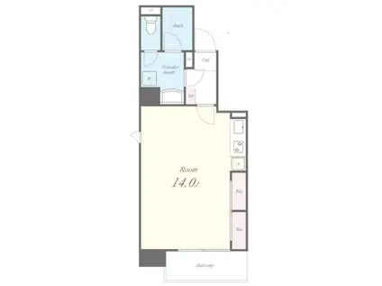 パンタシアII(ワンルーム/3階)の間取り写真