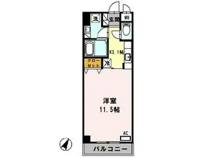 コージィーコート桜井(1K/2階)の間取り写真