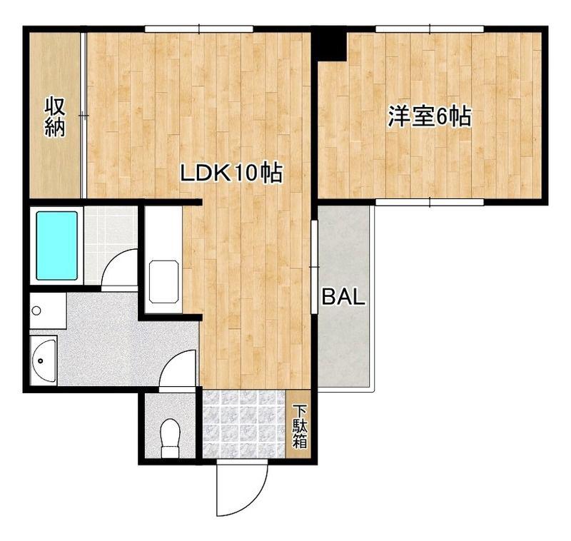 ベルドミール今川(1LDK/3階)の間取り写真