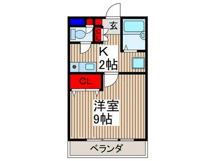 ルミエール(1K/1階)の間取り写真