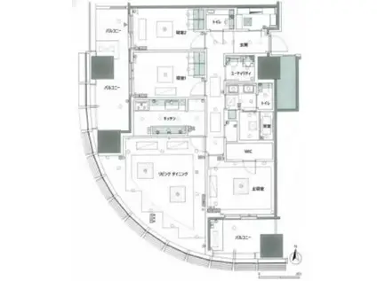 麻布台ヒルズレジデンスB(3LDK/20階)の間取り写真