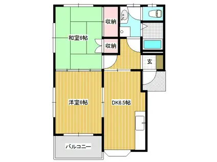 ハイツタザワ(2DK/2階)の間取り写真