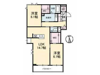 グランフォーレ中井(2LDK/3階)の間取り写真