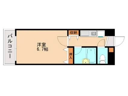 ライオンズマンションキャンパスシティ香椎(1K/4階)の間取り写真