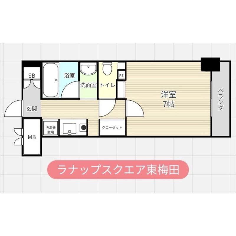 ラナップスクエア東梅田(1K/6階)の間取り写真