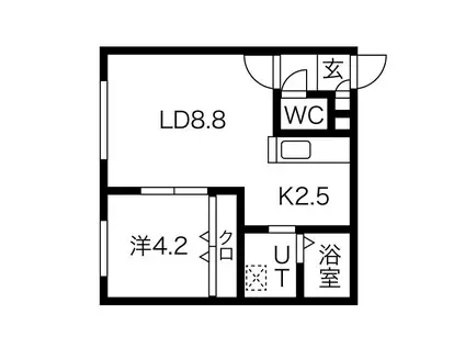 フェリスインフィニートN12(1LDK/3階)の間取り写真